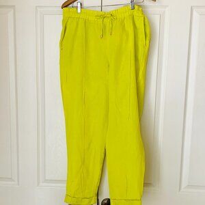 100% Linen Ellen Tracey Cuffed Leg Elastic Closure